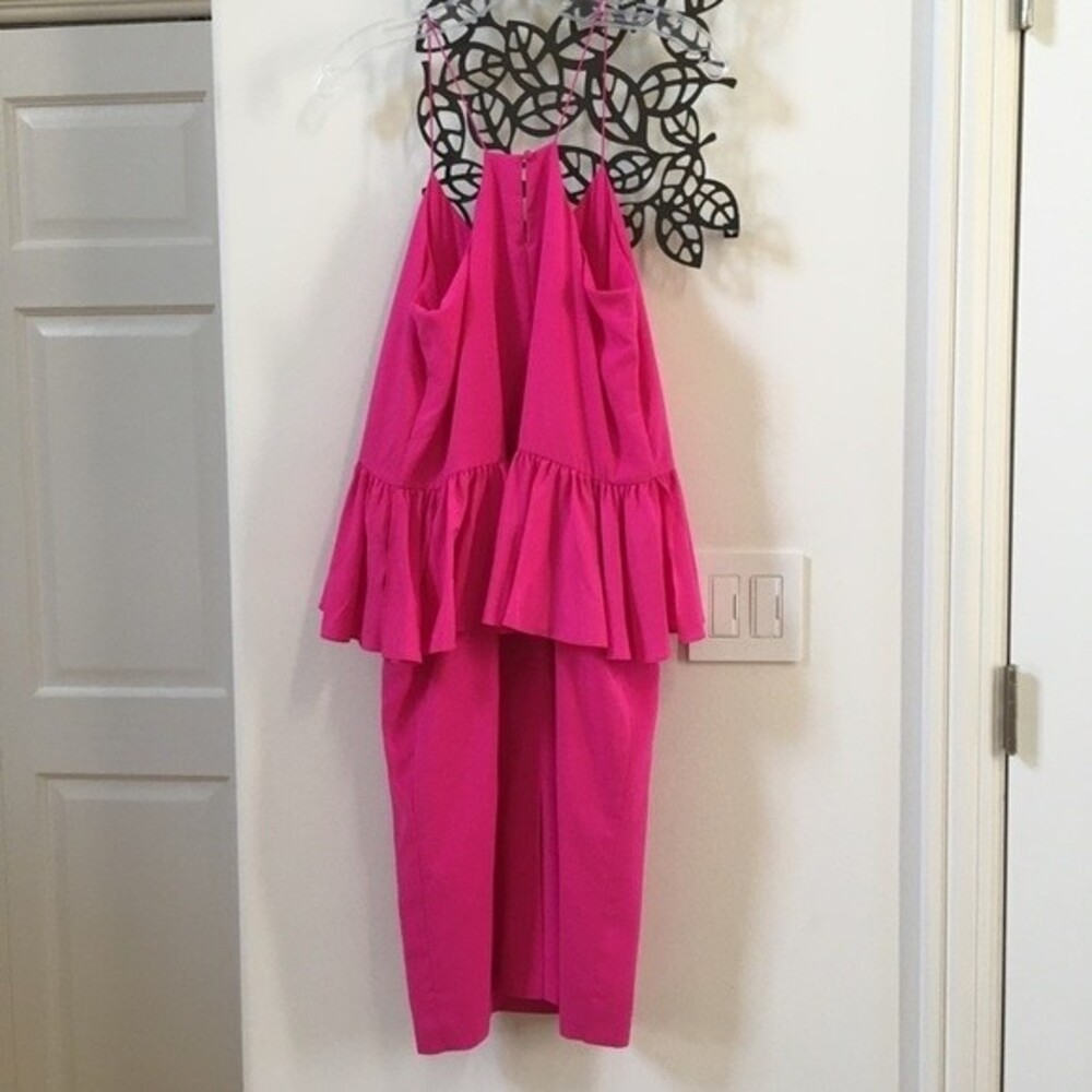 1.STATE Ruffled Hot Pink Midi Dress S - Picture 8 of 10